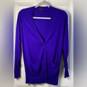 J Crew Merino Wool Cardigan- Purple Size Medium soft